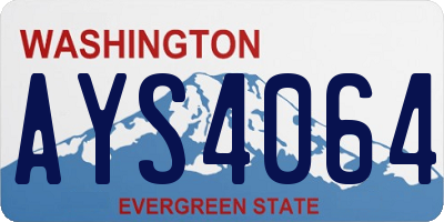 WA license plate AYS4064