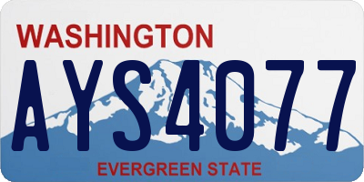 WA license plate AYS4077
