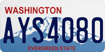 WA license plate AYS4080