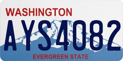 WA license plate AYS4082