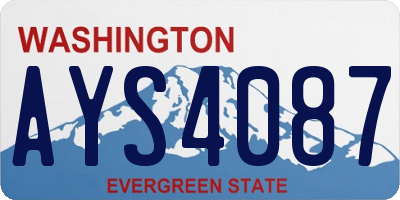 WA license plate AYS4087