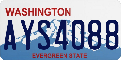 WA license plate AYS4088