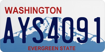 WA license plate AYS4091