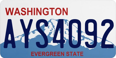 WA license plate AYS4092