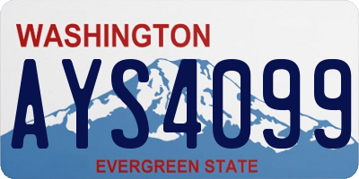 WA license plate AYS4099