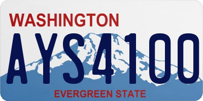WA license plate AYS4100