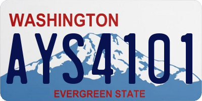 WA license plate AYS4101