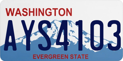 WA license plate AYS4103