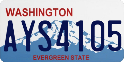 WA license plate AYS4105