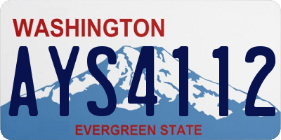 WA license plate AYS4112