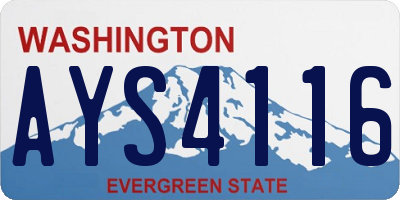 WA license plate AYS4116