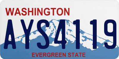 WA license plate AYS4119