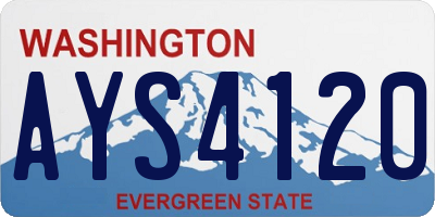 WA license plate AYS4120