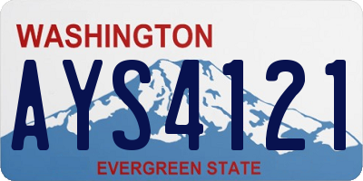 WA license plate AYS4121