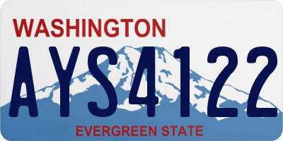 WA license plate AYS4122