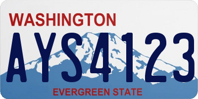WA license plate AYS4123
