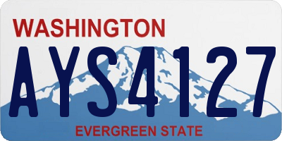 WA license plate AYS4127