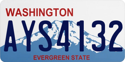 WA license plate AYS4132