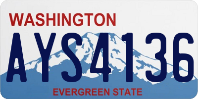 WA license plate AYS4136