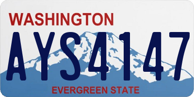 WA license plate AYS4147