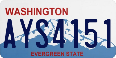 WA license plate AYS4151