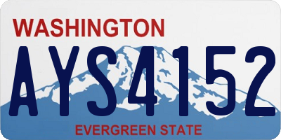 WA license plate AYS4152