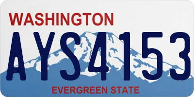 WA license plate AYS4153