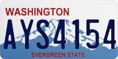WA license plate AYS4154