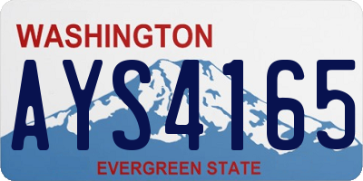 WA license plate AYS4165
