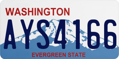 WA license plate AYS4166