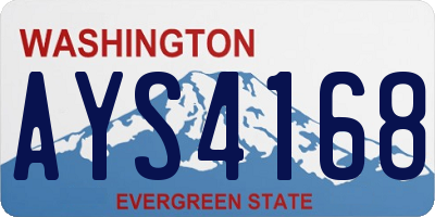 WA license plate AYS4168