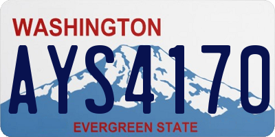 WA license plate AYS4170
