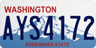 WA license plate AYS4172