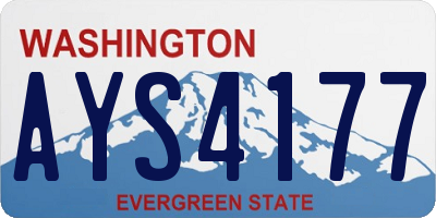 WA license plate AYS4177
