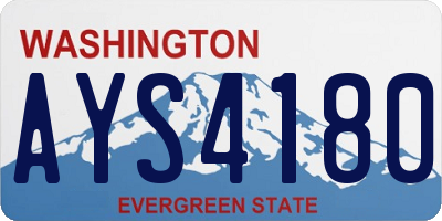 WA license plate AYS4180