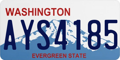 WA license plate AYS4185