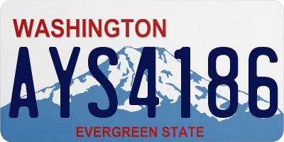 WA license plate AYS4186