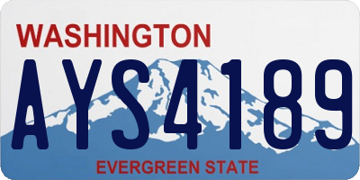 WA license plate AYS4189