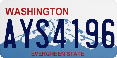 WA license plate AYS4196