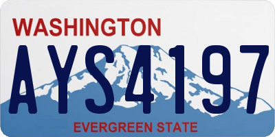 WA license plate AYS4197