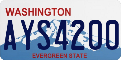 WA license plate AYS4200