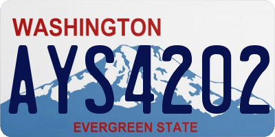 WA license plate AYS4202