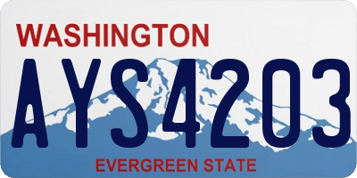 WA license plate AYS4203
