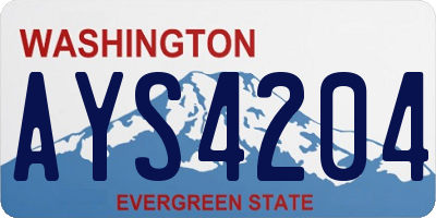 WA license plate AYS4204