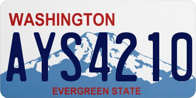 WA license plate AYS4210