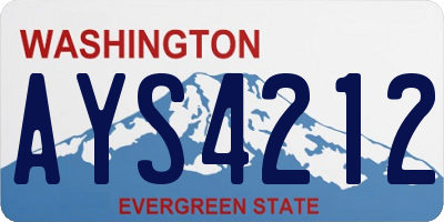 WA license plate AYS4212