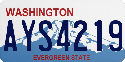 WA license plate AYS4219