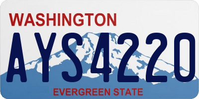 WA license plate AYS4220