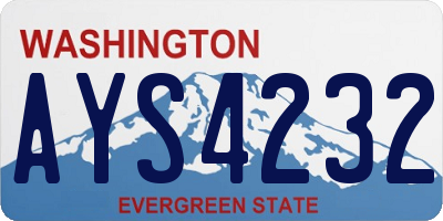 WA license plate AYS4232