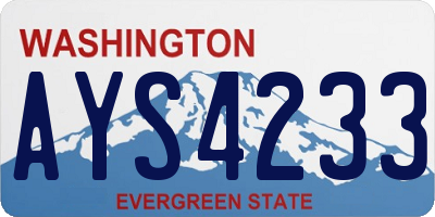 WA license plate AYS4233